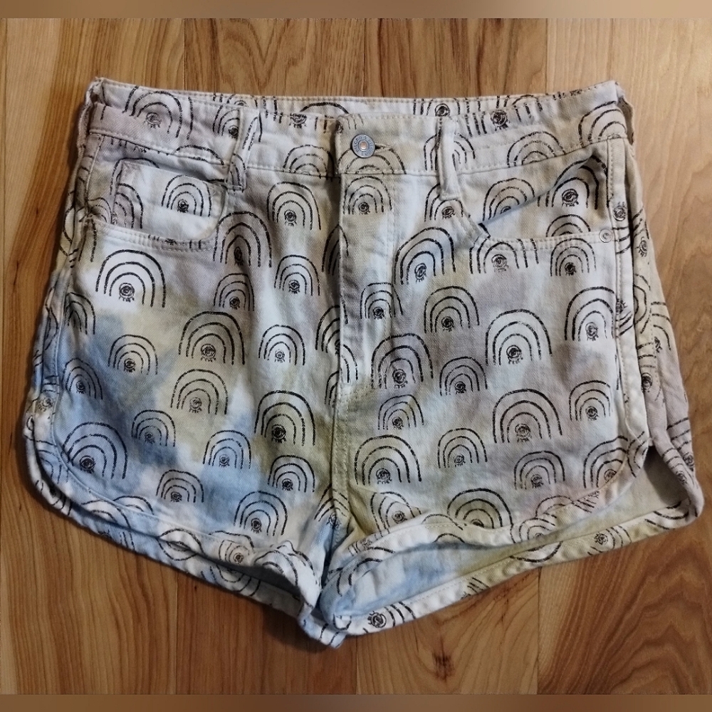 Anthropologie Pilcro Hannah Leathers rainbow patterned shorts women's size 28